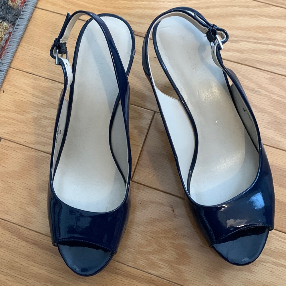 Nine West sling back open toe heels